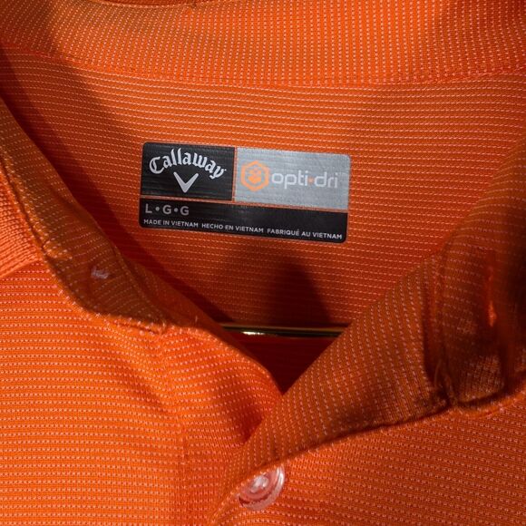 Callaway Polo Mens Size Large Orange Performance Golf Polo Opti-Dri - Picture 4 of 7